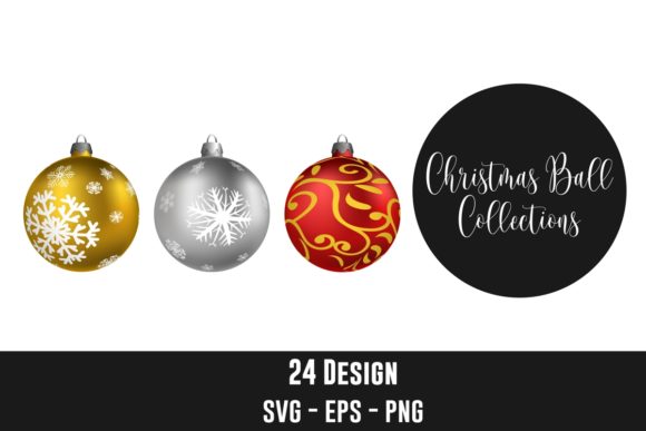 24 Christmas Balls Clipart Review