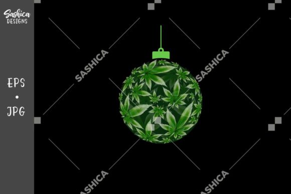 Christmas Ball with Watercolor Pot Illustrations