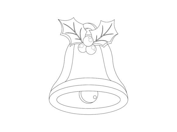 Christmas Bell Outline Icon Vector for Blog and Web Design