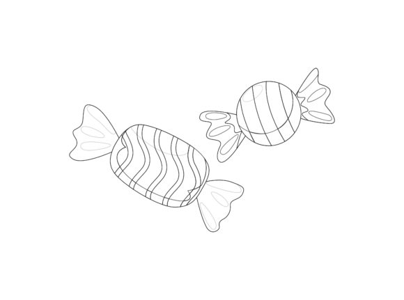 Christmas Candy Outline Icon Vector for Handmade Creations