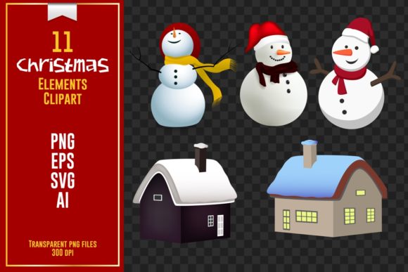Christmas Elements Vector Set Clipart for Illustrations