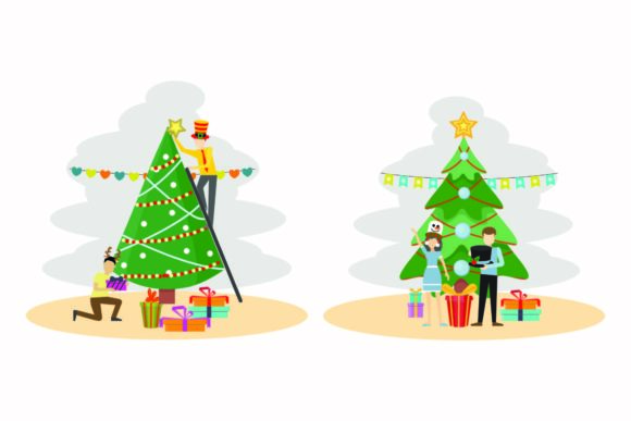 Christmas Garland Celebration Vector Set for Festive Branding