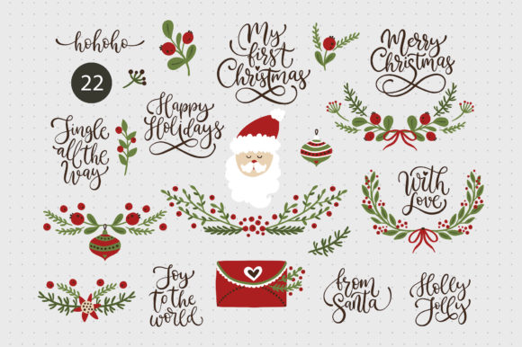 Christmas Lettering SVG Set for Holiday Design