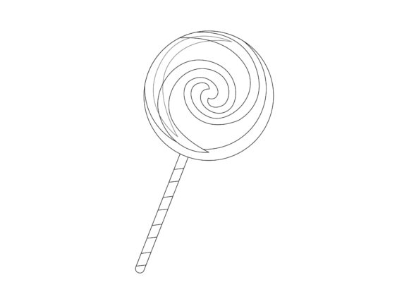 Christmas Lollipops Outline Icon Vector for Illustrations