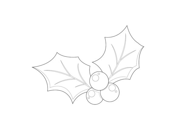Christmas Mistletoe Outline Icon Vector