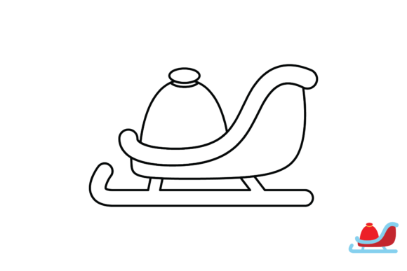 Christmas Santa Cart Coloring Illustrations