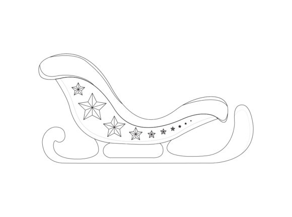 Christmas Santa Sleigh Outline Icon