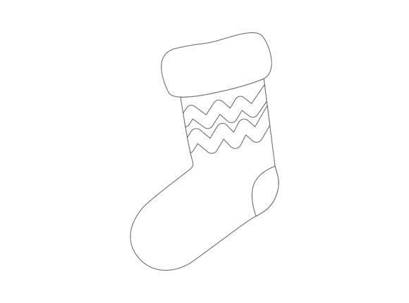 Christmas Sock Outline Icon Vector for Illustrations