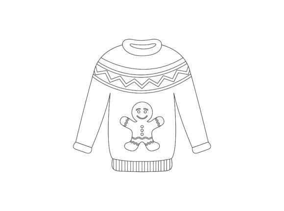 Christmas Sweater Outline Icon Vector