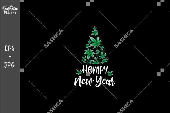 Christmas Tree and Pot Leaves Vector