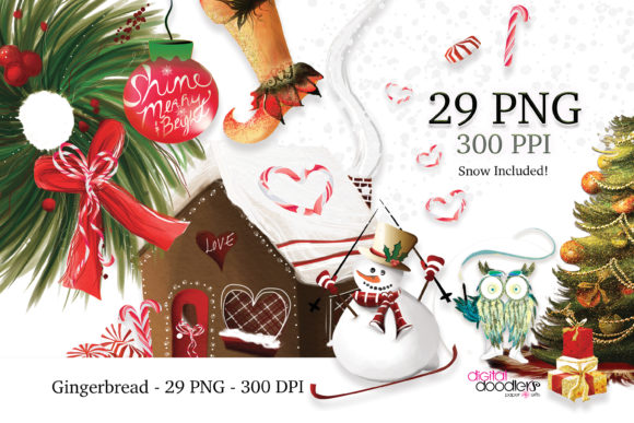 Gingerbread Christmas Graphics Illustrations