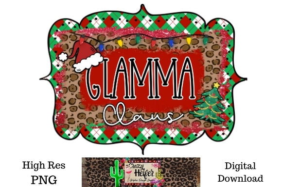Glamma Claus Christmas Dye Sublimation Illustrations