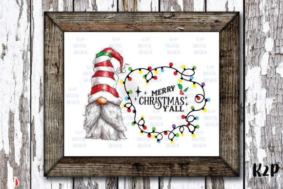 Merry Christmas Y all Gnome Sublimation Illustrations