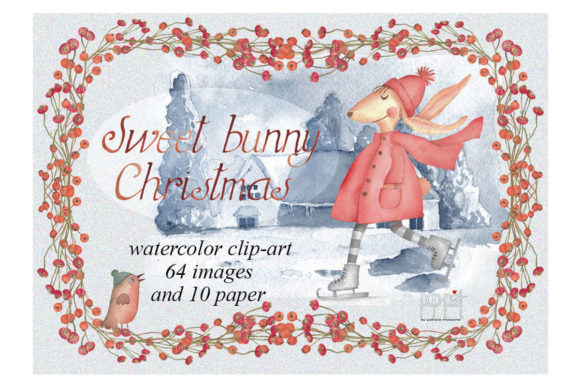 Sweet Bunny Christmas Illustrations for Local Branding
