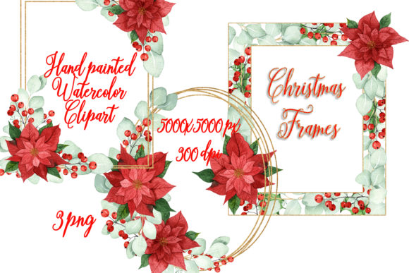 Watercolor Christmas Frames Clipart Review