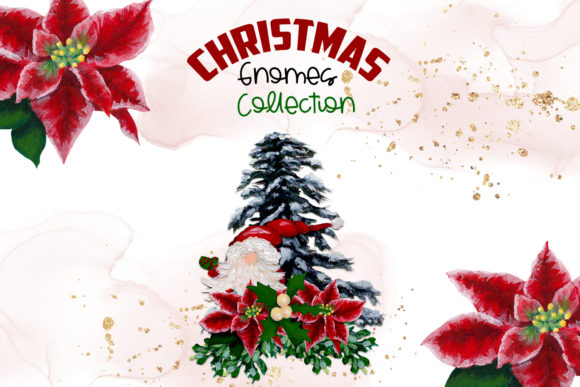 Watercolor Christmas Gnomes Illustrations